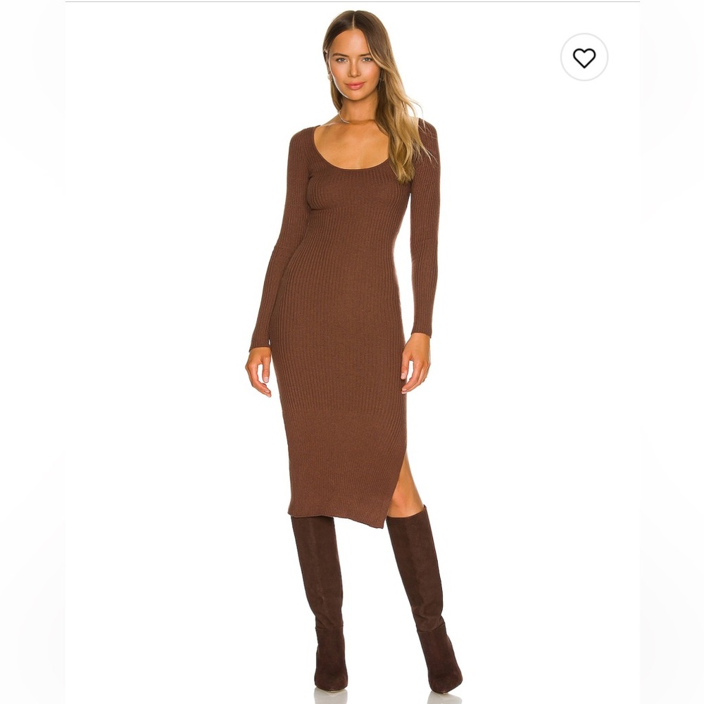 L’Academie Nessa Sweater Dress in Chocolate; Size Small